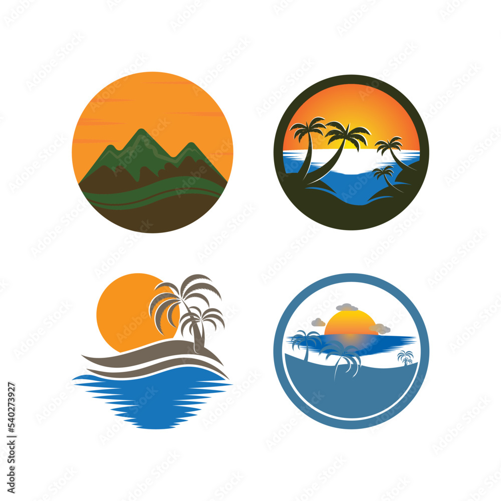 Sunset logo icon design symbol illustration Sunset logo icon design symbol illustration