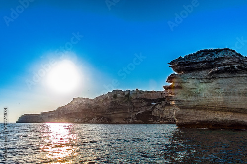 France. Corsica. Bonifacio. limestone cliffs. The Grain of Sand