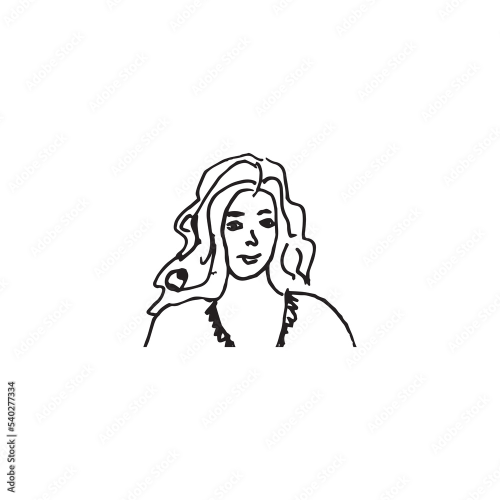 Fototapeta premium female woman girl lush hair avatar head face