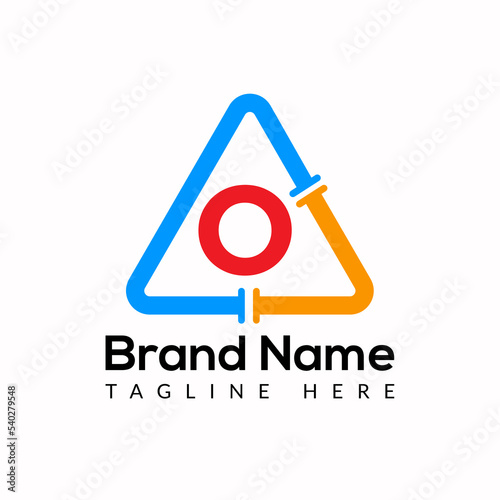 Plumbing Template On O Letter. Plumbing Logo Design Concept