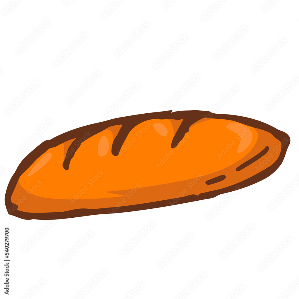 bake bread pastry baguette food cuisine delicious handdrawn doodle