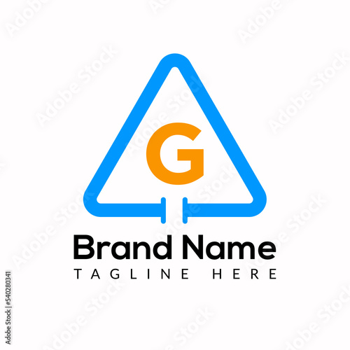 Plumbing Template On G Letter. Plumbing Logo Design Concept