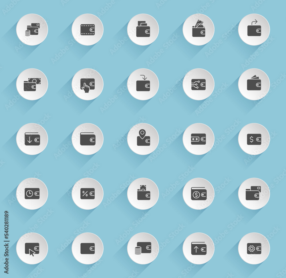 wallet line icons in two colors isolated on white background. wallet blue icon set for web design, ui, mobile apps, print polygraphy and promo business wallet line icons in two colors isolated on white background. wallet blue icon set for web design, ui, mobile apps, print polygraphy and promo business