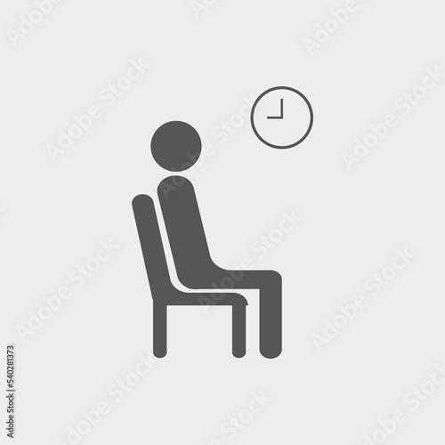 Sitting on chair icon