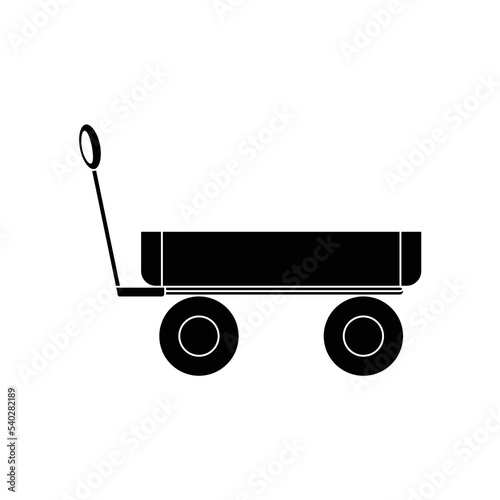 Garden cart icon simple silhouette. Gardening, trolley, and wheelbarrow.