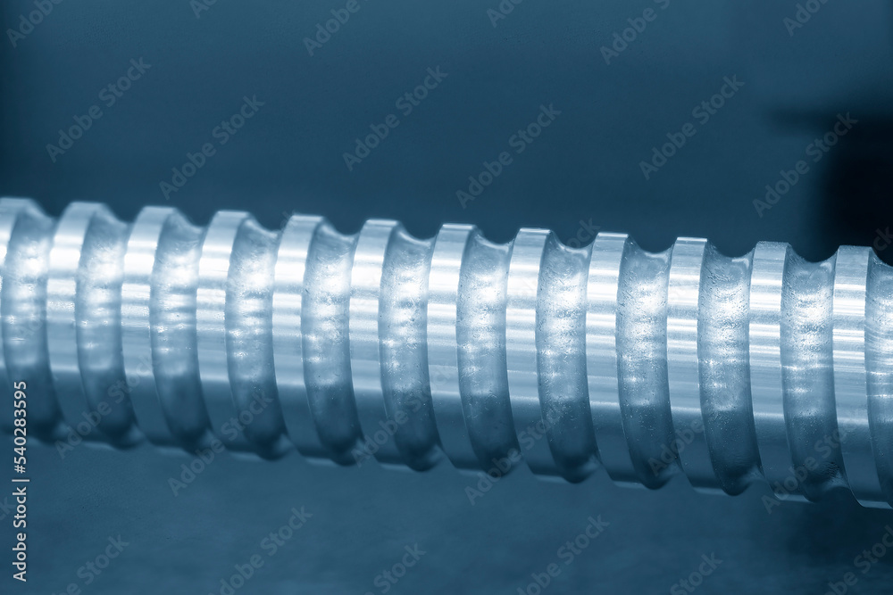 Closeup scene the spare parts lead ball screw. Closeup scene the spare parts lead ball screw.