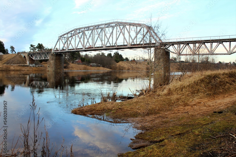 old bridge over river