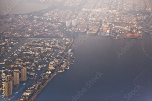 Fototapeta Naklejka Na Ścianę i Meble -  aerial view of north jakarta city
