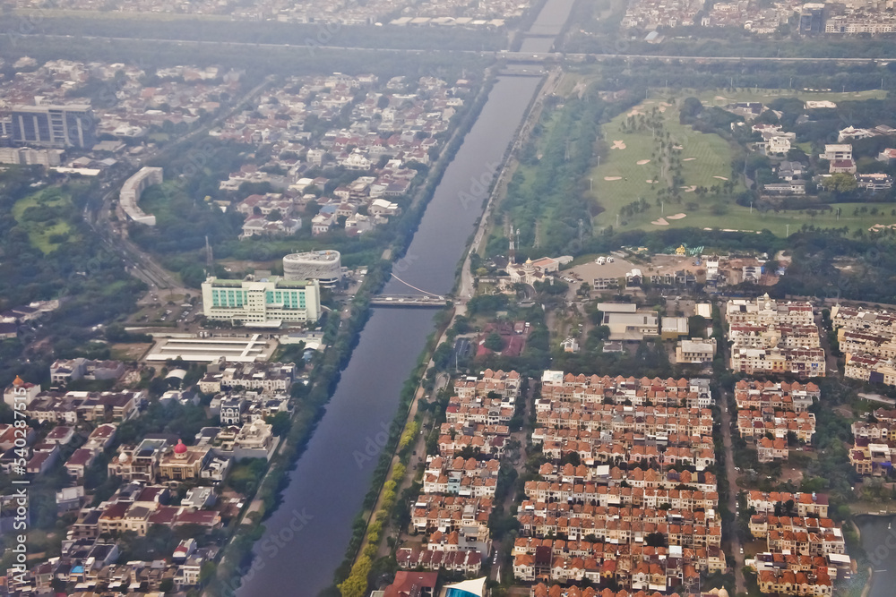 aerial view of north jakarta city
