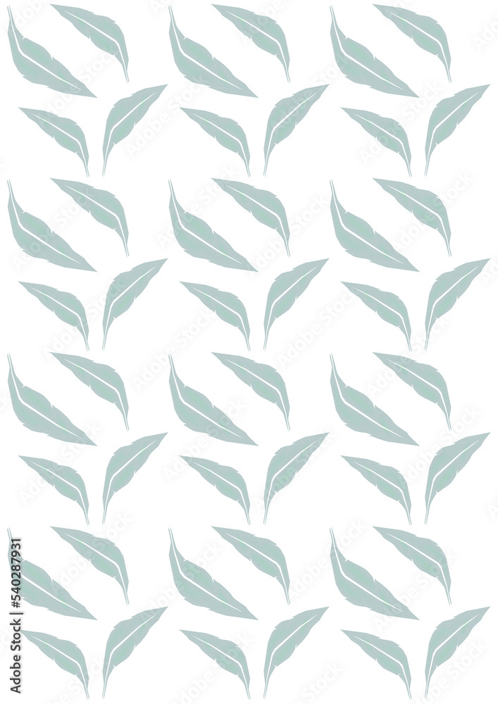 The illustrations and clipart. Abstract image. Grey leaves in a white frame.