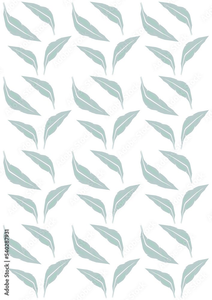 Fototapeta premium The illustrations and clipart. Abstract image. Grey leaves in a white frame.