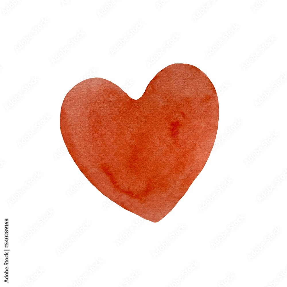 Obraz premium Heart light red watercolor illustration hand drawn