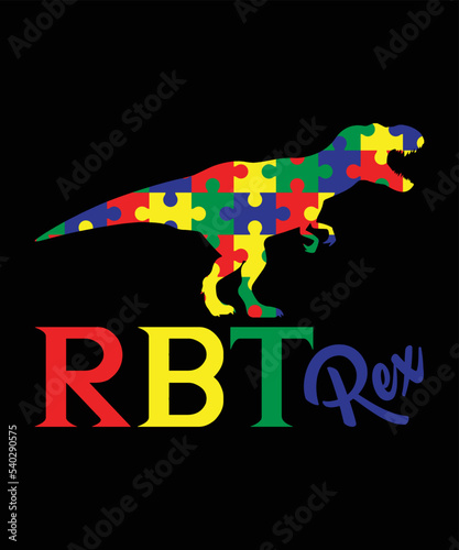 RBT Rex Registered Behavior Technician ABA Therapist Autism T-Shirt photo