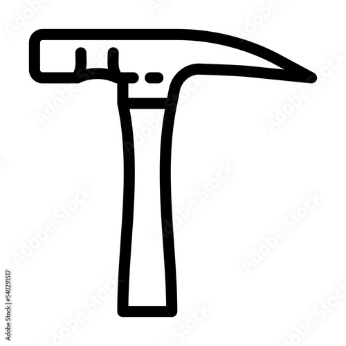 brick hammer line icon vector. brick hammer sign. isolated contour symbol black illustration