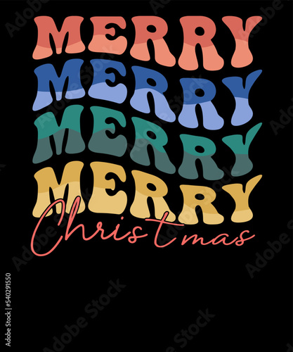 Merry Christmas Retro Family Christmas Merry quote Merry T shirt Design