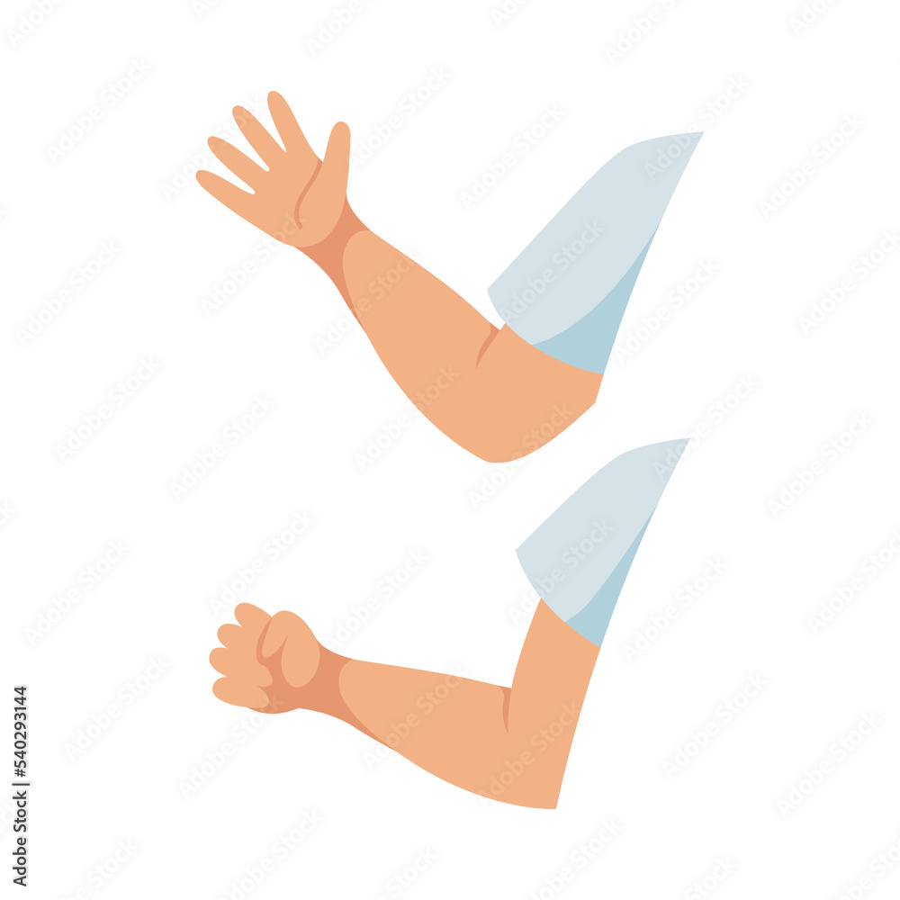 Little Kid Arms and Hand Constructor in Sleeve Vector Set Little Kid Arms and Hand Constructor in Sleeve Vector Set