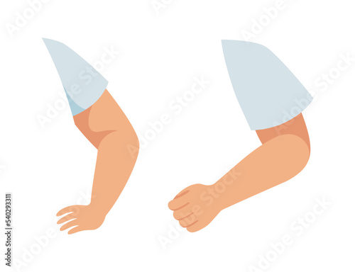 Little Kid Arms and Hand Constructor in Sleeve Vector Set