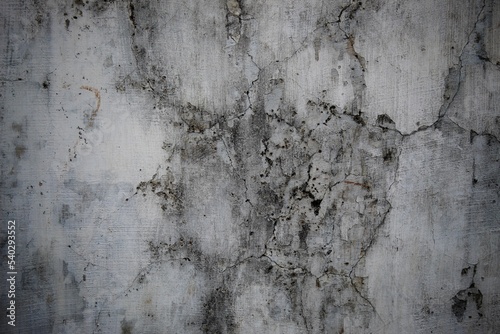 cracked and mossy wall background, polished gray concrete grunge textured wall, rough wall texture background, damaged dirty mossy wall surface