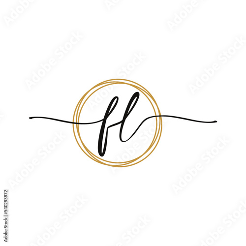 Letter F L Initial Beauty Logo