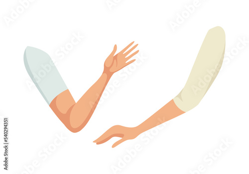 Woman Character Arms as Constructor with Separated Body Part Vector Set