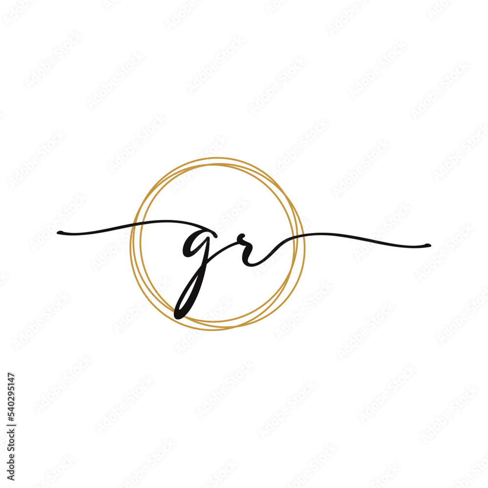 Letter G R Initial Beauty Logo Letter G R Initial Beauty Logo
