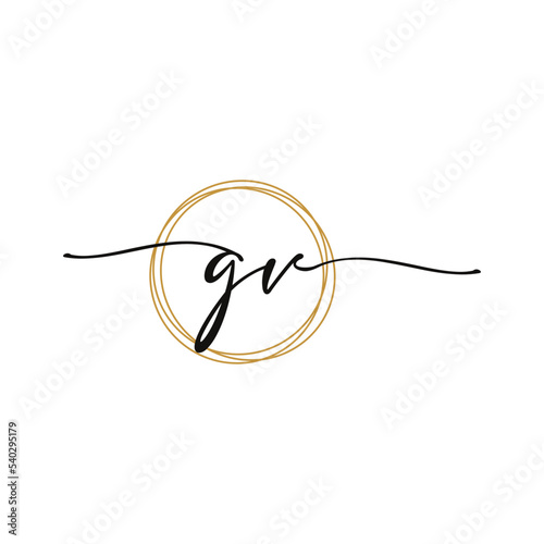 Letter G V Initial Beauty Logo