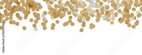 Valokuva Gold confetti background, isolated on transparent background