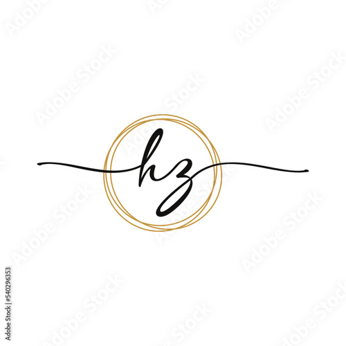 Letter H Z Initial Beauty Logo Template