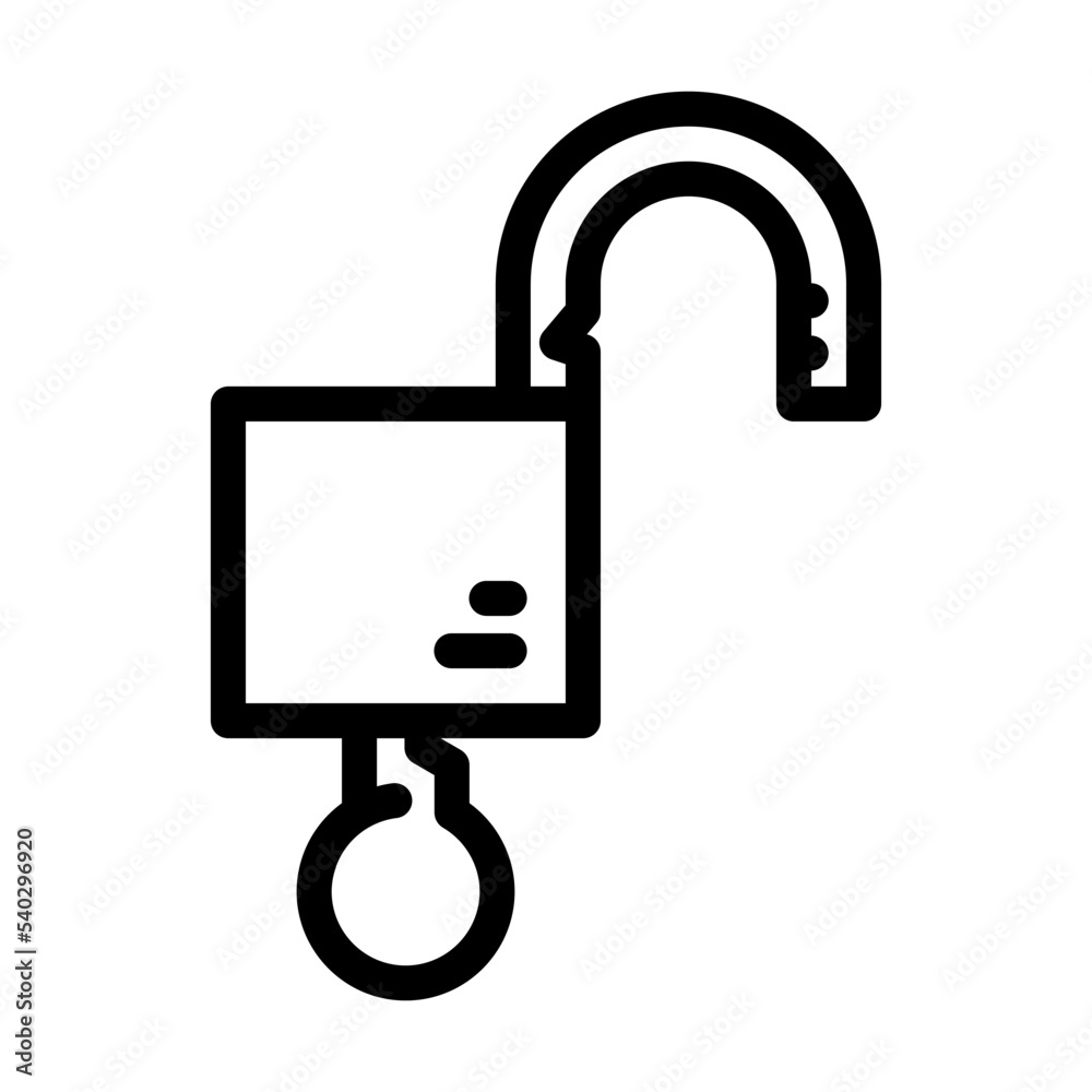open padlock line icon vector. open padlock sign. isolated contour symbol black illustration open padlock line icon vector. open padlock sign. isolated contour symbol black illustration