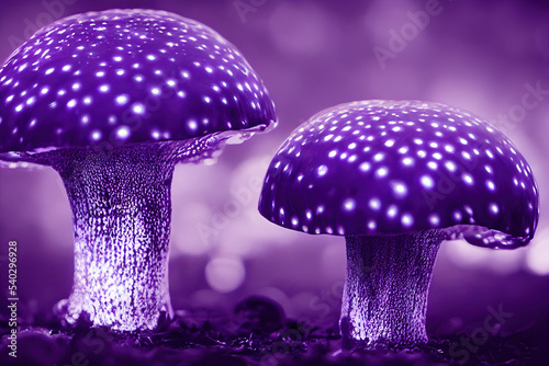 Purple glowing mushrooms