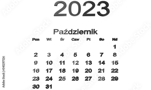 kalendarz PL -2023 - październik 13