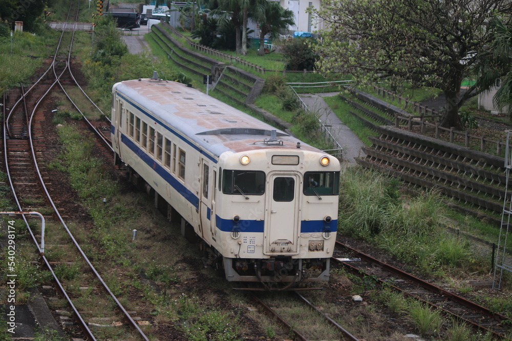 Obraz premium 日南線を走行する列車
