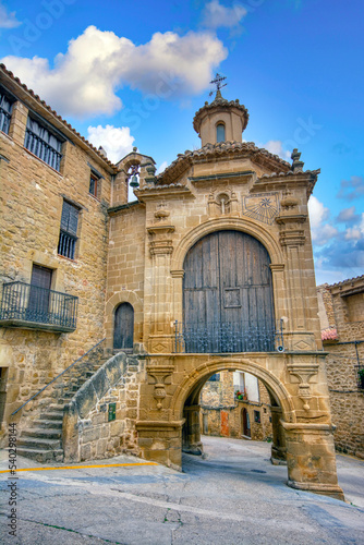 Portal de Orta and Chapel of San Antonio in the town of Calaceite  Teruel. Spain.