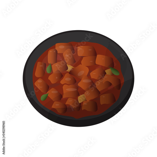 Traditional Indian dish Rogan Josh. Fragrant pieces of lamb curry from Kashmiri cuisine recipes.
