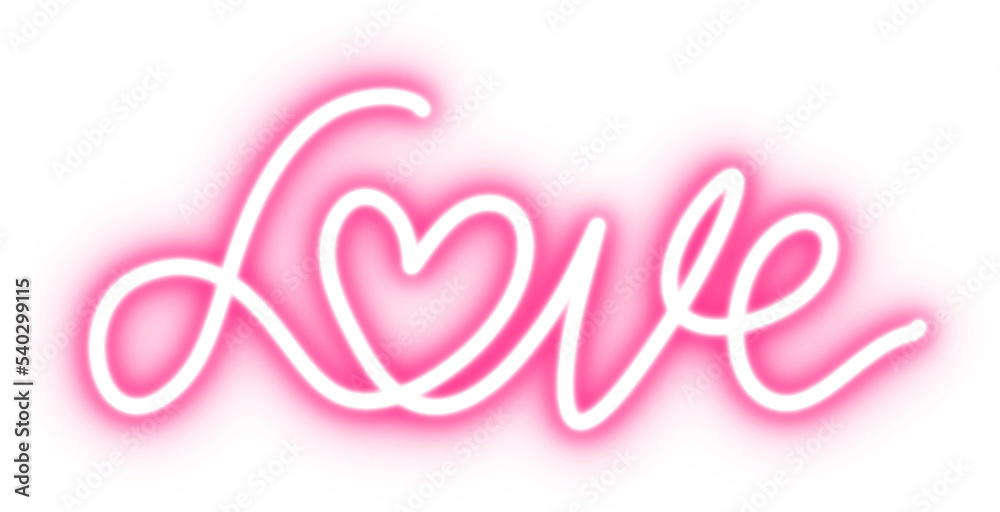 love text in neon light for design element. pink bulb neon light isolated background love text in neon light for design element. pink bulb neon light isolated background