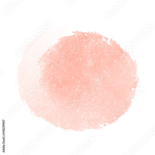 Watercolor pink blot. Decorative element isolated on transparent background. Hand drawn stain.