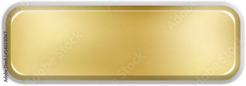 Gold rectangle texture click web 3d button stamp, golden elegant shiny metallic certificate sign photo