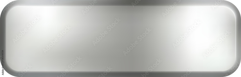 Silver rectangle texture click web 3d button stamp, golden elegant shiny metallic certificate sign