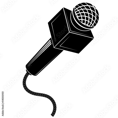 Retro Microphone Icon Isolated on White Background.