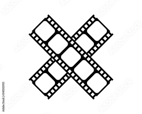 Silhouette of the Filmstrip for Art Illustration, Movie Poster, Apps, Website, Pictogram or Graphic Design Element. Vector Illustration