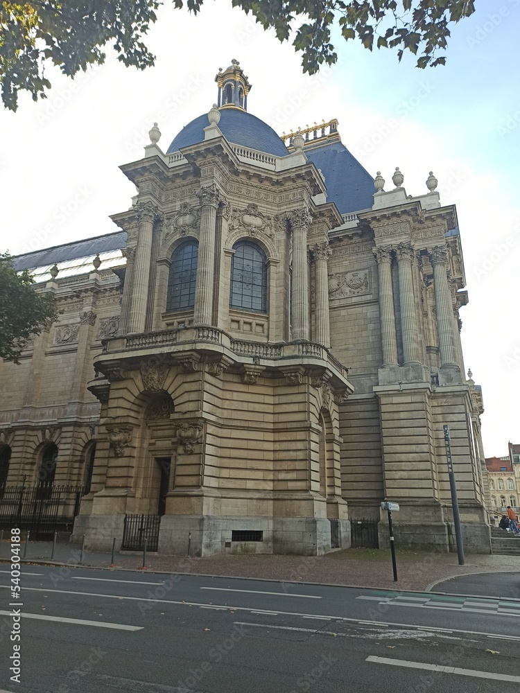 Lille, October 2022: Magnificent facades of the buildings of Lille, the capital of Flanders - Historic Monument : Museum of Fine Arts	