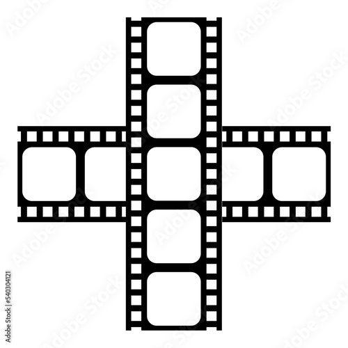 Silhouette of the Filmstrip for Art Illustration, Movie Poster, Apps, Website, Pictogram or Graphic Design Element. Format in PNG