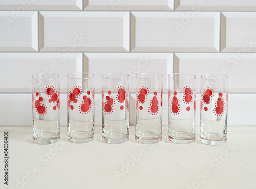 Mid-century modern glass schnaps glasses photo