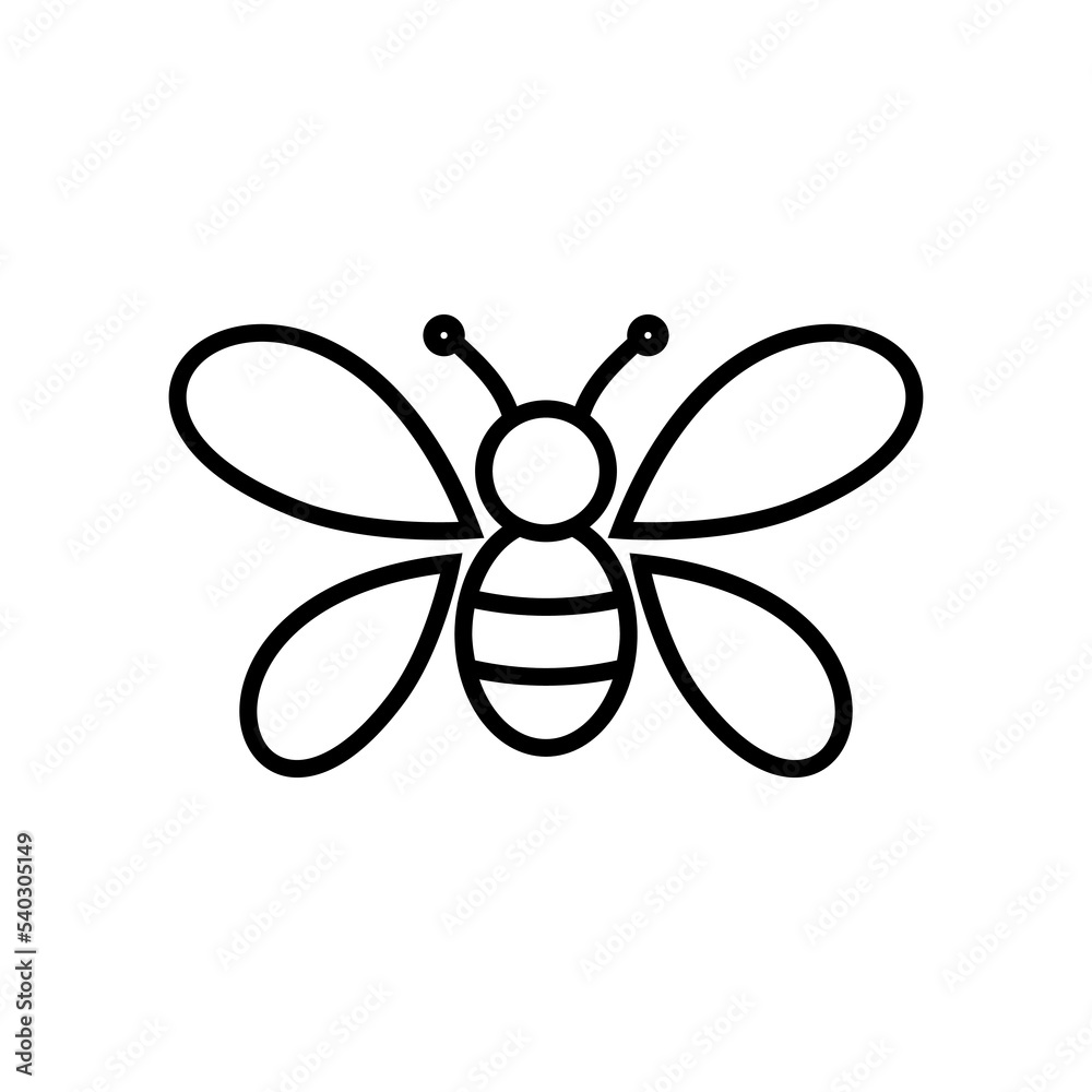 Bee line icon isolated on white background Bee line icon isolated on white background