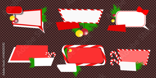 6 christmas quote frame , speak frame, dialog box buble in bundles