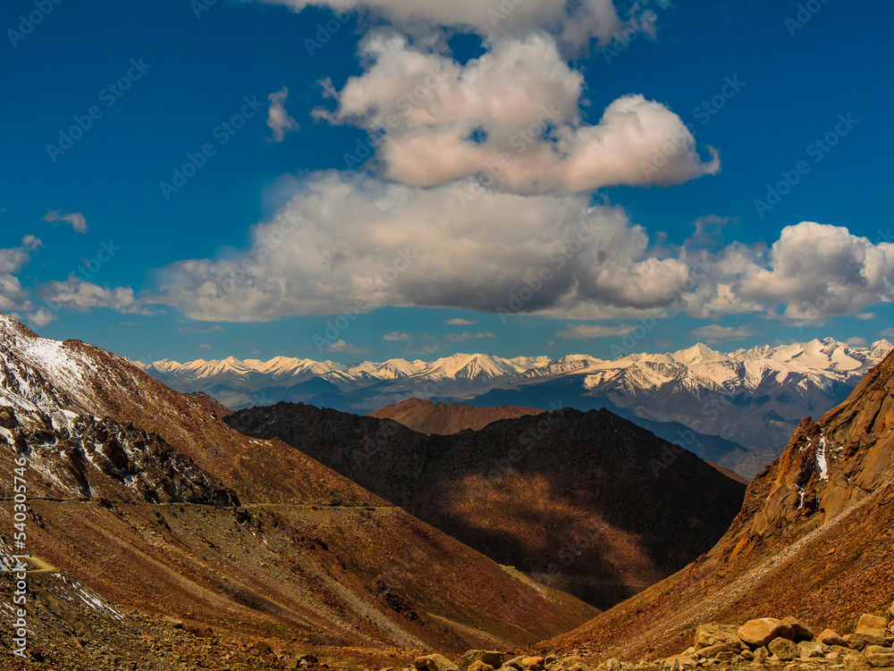 Chang La pass covered by snow mountain range at Ladakh Chang La pass covered by snow mountain range at Ladakh