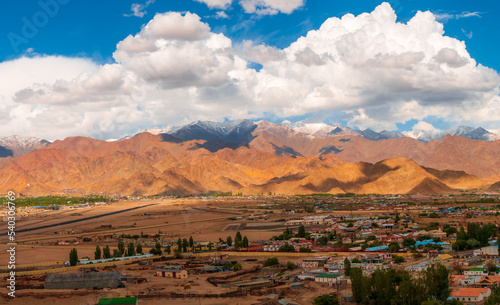 Beautiful landscape of Ladakh covering mountain range and sky