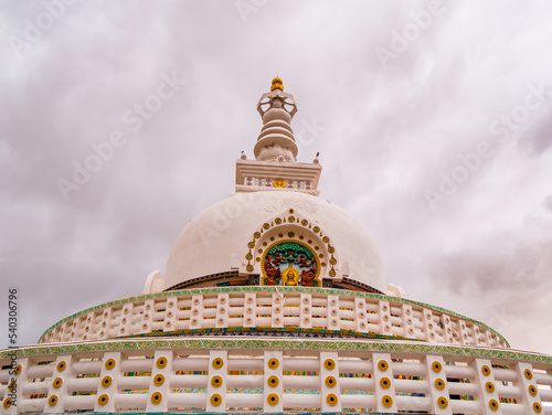 Shanti Stupa is a Buddhist white-domed stupa in Leh visited by tourists.