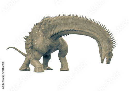 alamosaurus on eat pose in white background © DM7