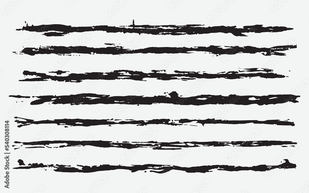 Set of vector wax crayon and brush strokes isolated on white background, Vector hand painting brush texture design elements Set of vector wax crayon and brush strokes isolated on white background, Vector hand painting brush texture design elements